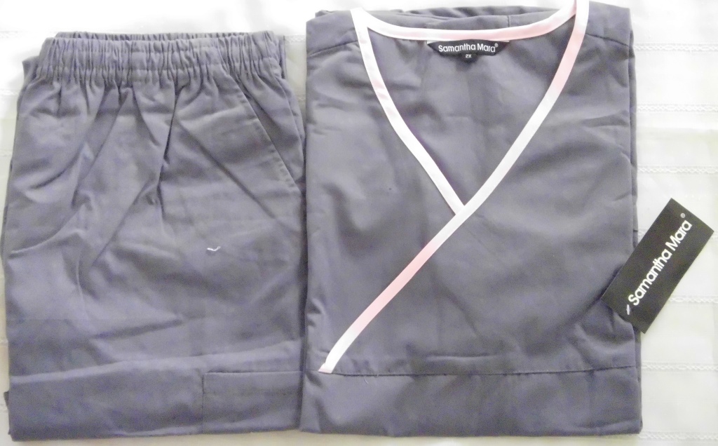 Grey/Pink Scrub Set